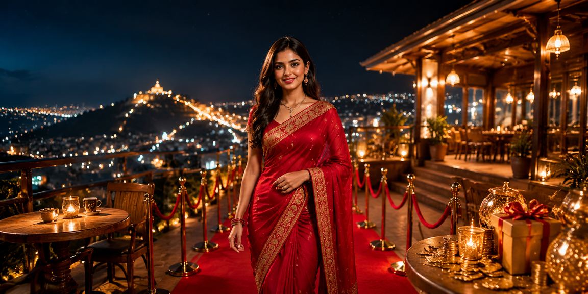 সিলেটে শাড়ি পরা তরুণী মোবাইলে স্পোর্টস বেটিং উপভোগ করছেন